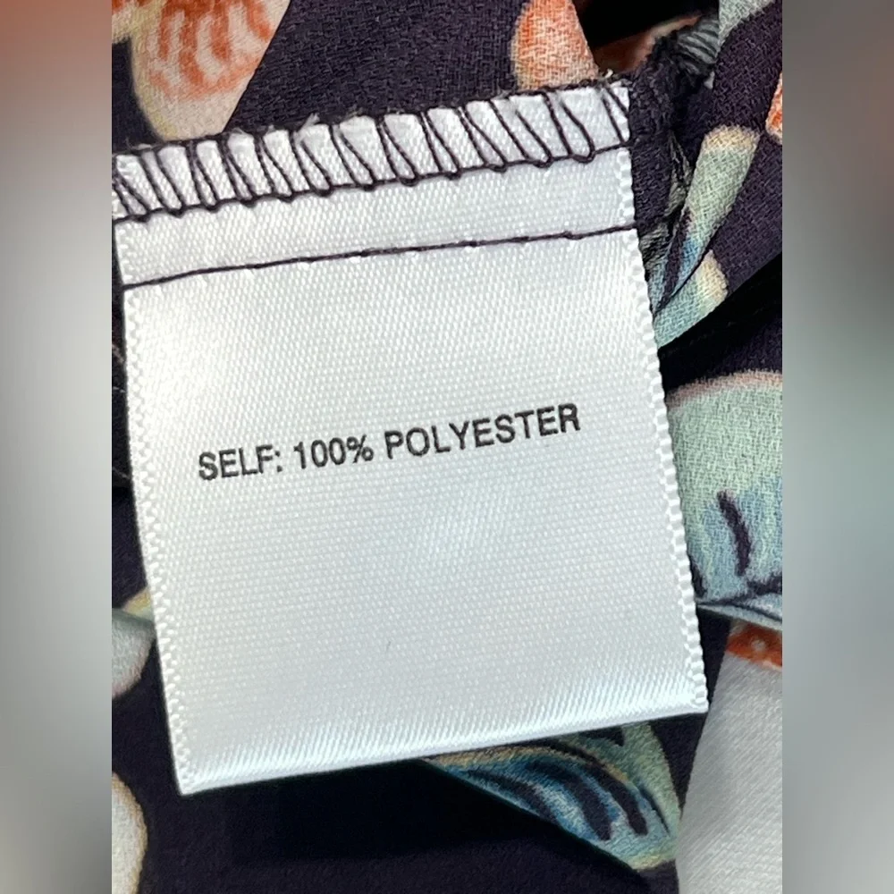 Rose & Olive Bohemian Navy Floral Bell Sleeve Blouse Small - Picture 8 of 12